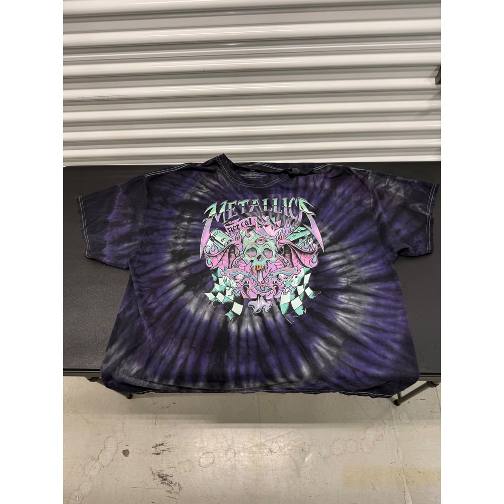 Metallica Nor Cal Purple Tie Dye Graphic T-Shirt 2X Skull Pistons 2020